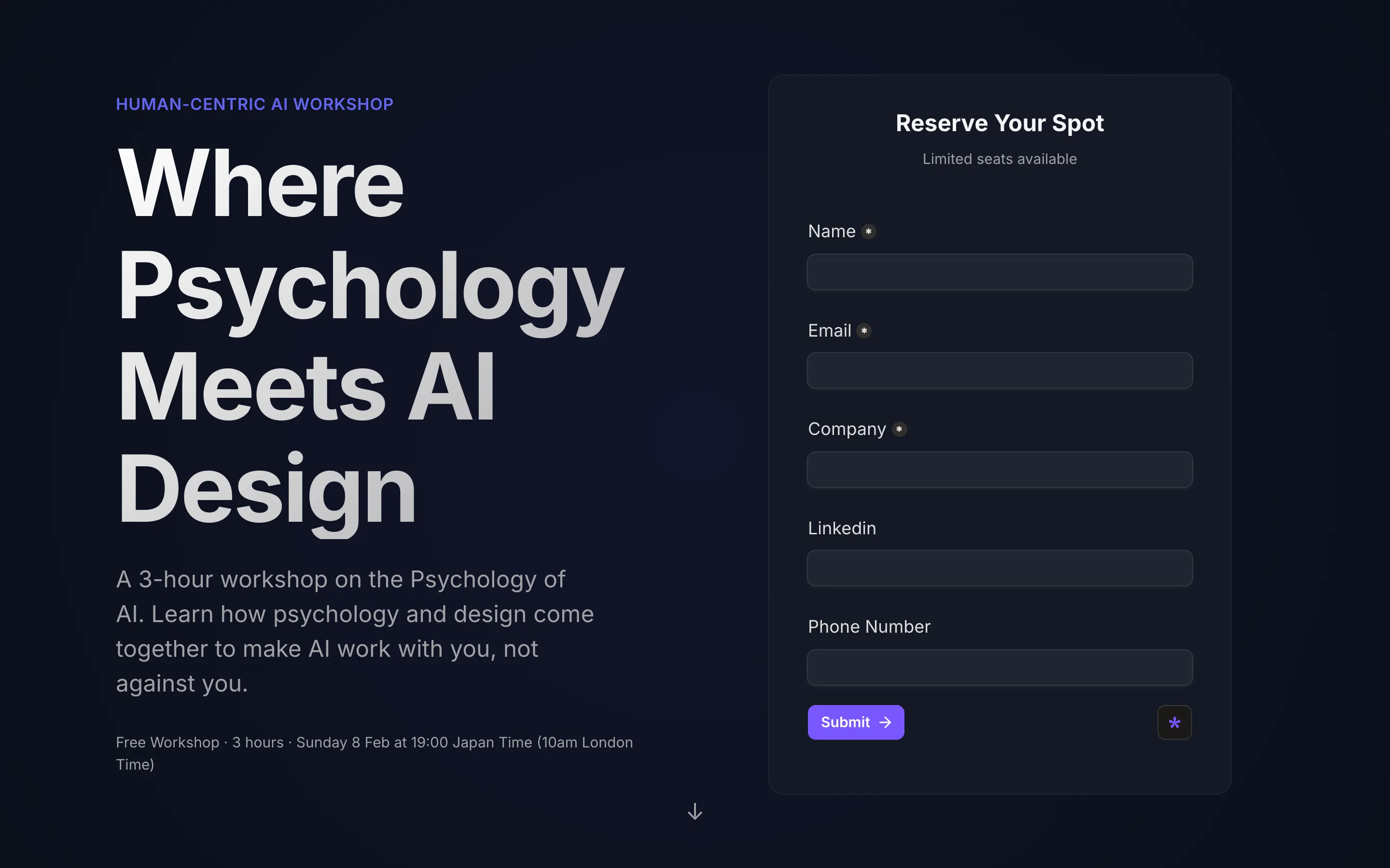 Workshop landing page.