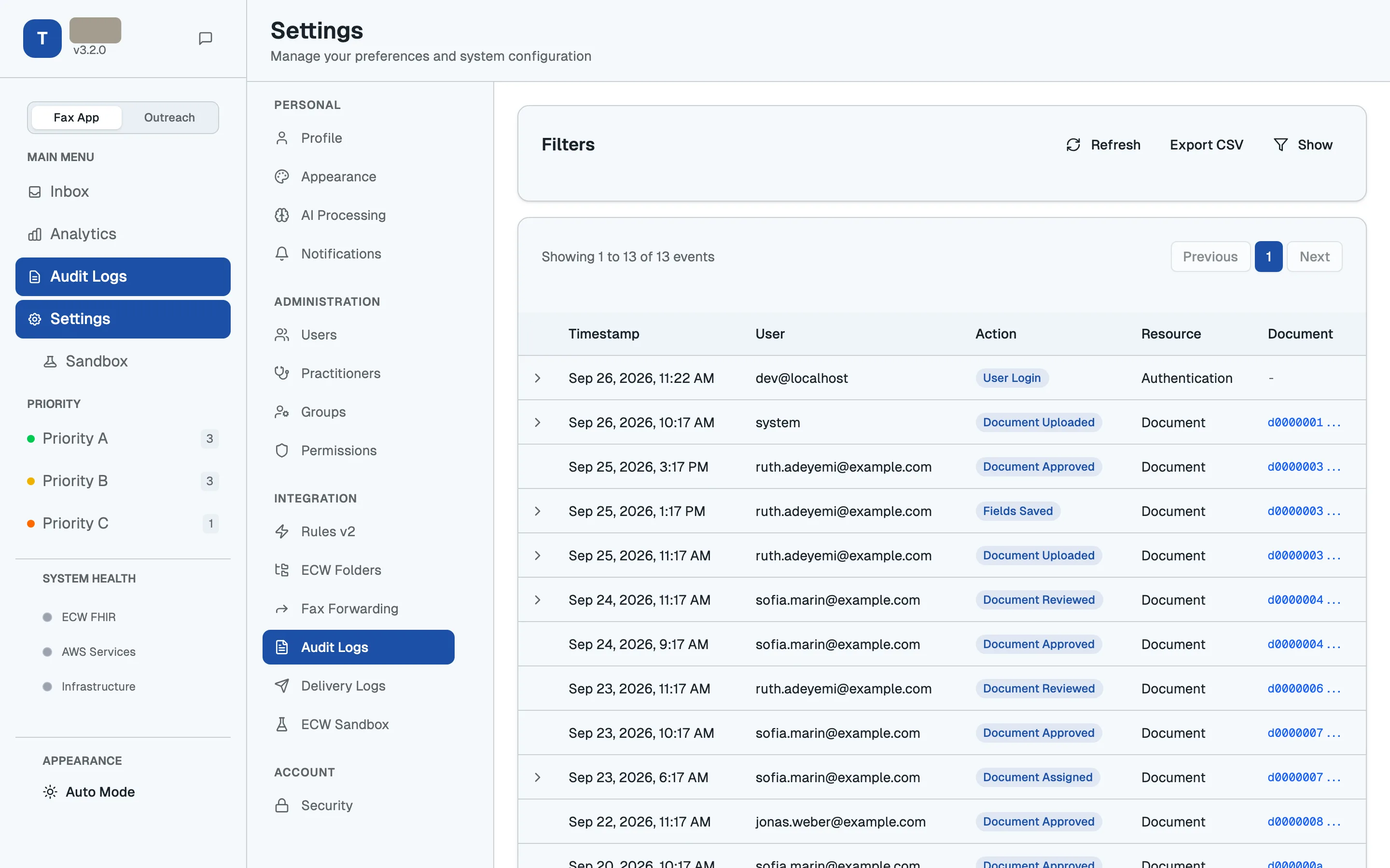 Every approval and edit is logged with who and when.