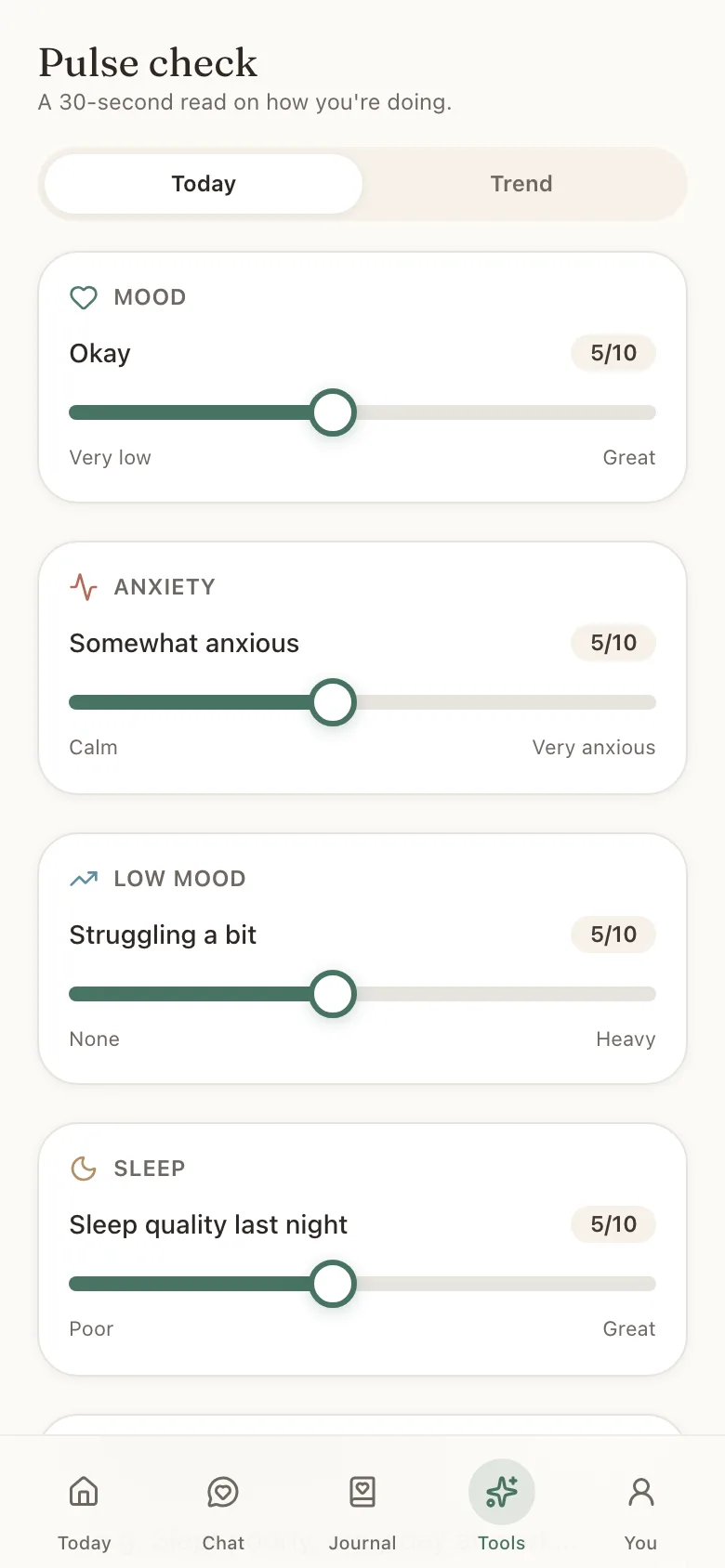 Mood pulse check.
